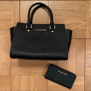 Michael Kors Selma Satchel Bag and Wallet Set